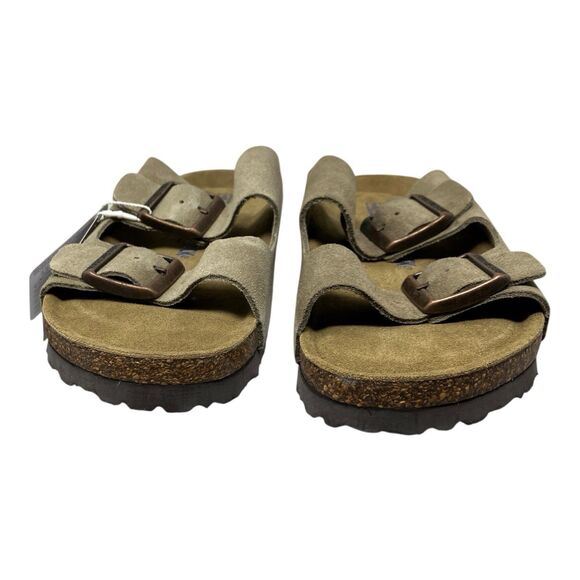 Birkenstock Arizona Mens 9 Taupe Suede Soft Footbed Sandals Narrow Fit NWB main image 8